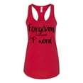 thumbnail image 1 of Forgiven Is My Favorite F Word Ladies Racerback Tank Top-Red-large, 1 of 4