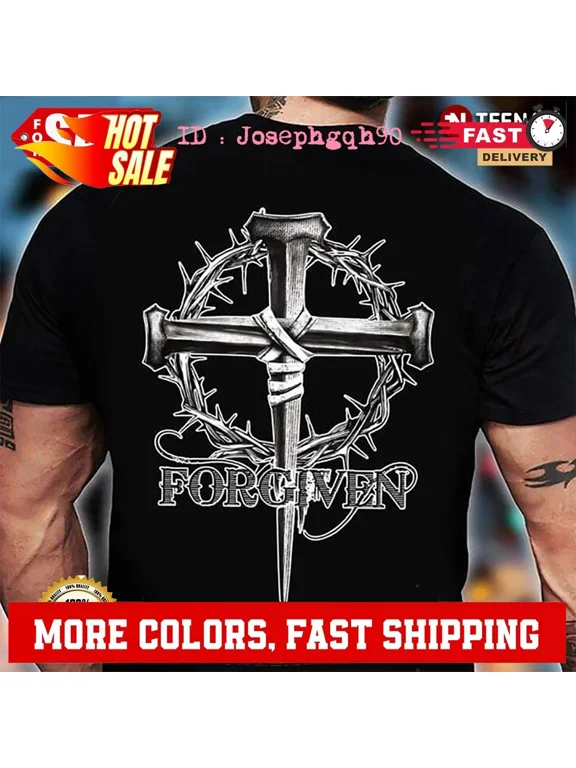 Forgiven Jesus Cross Gifts For Christian Shirt S-5XL