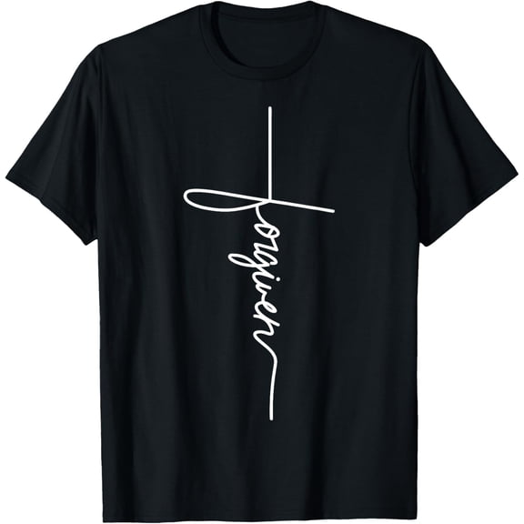 Forgiven Jesus christian Inspirational Men Womens Youth T-ShirtMen and women, Black T-shirt, size: Extra large