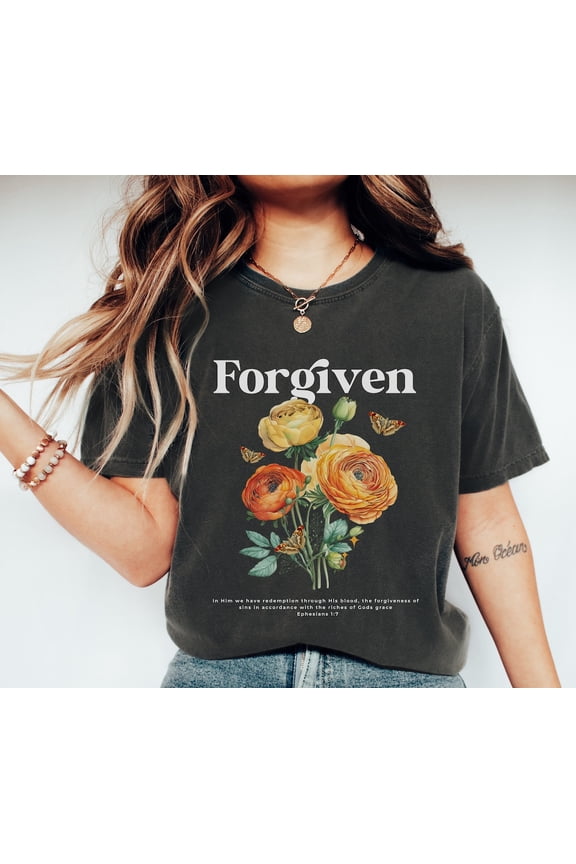 Forgiven Shirt, Saved by Grace Shirt, Christian Shirts for Women, Forgiven Tshirt, Faith Shirt, Jesus Shirt, Boho Christian TShirt, Hope Tee All Size S-5Xl