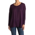 thumbnail image 1 of Forgotten Grace Womens Crew Neck Side Slit Long Sleeve T-Shirt Purple S, $20 NWT, 1 of 4