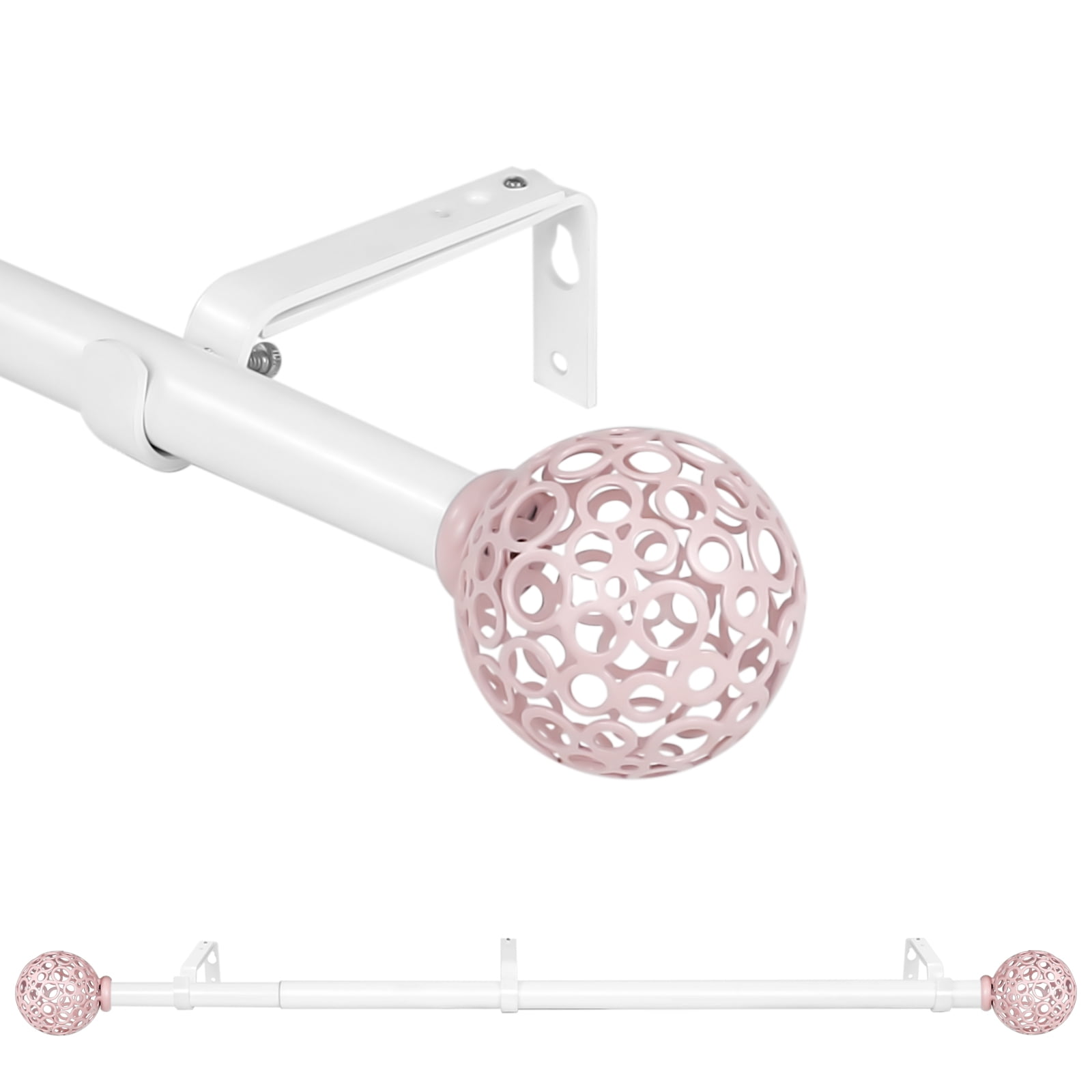 Forgrow 3/4 Inch Adjustable Splicing Curtain Rods Set with Ball Cage ...