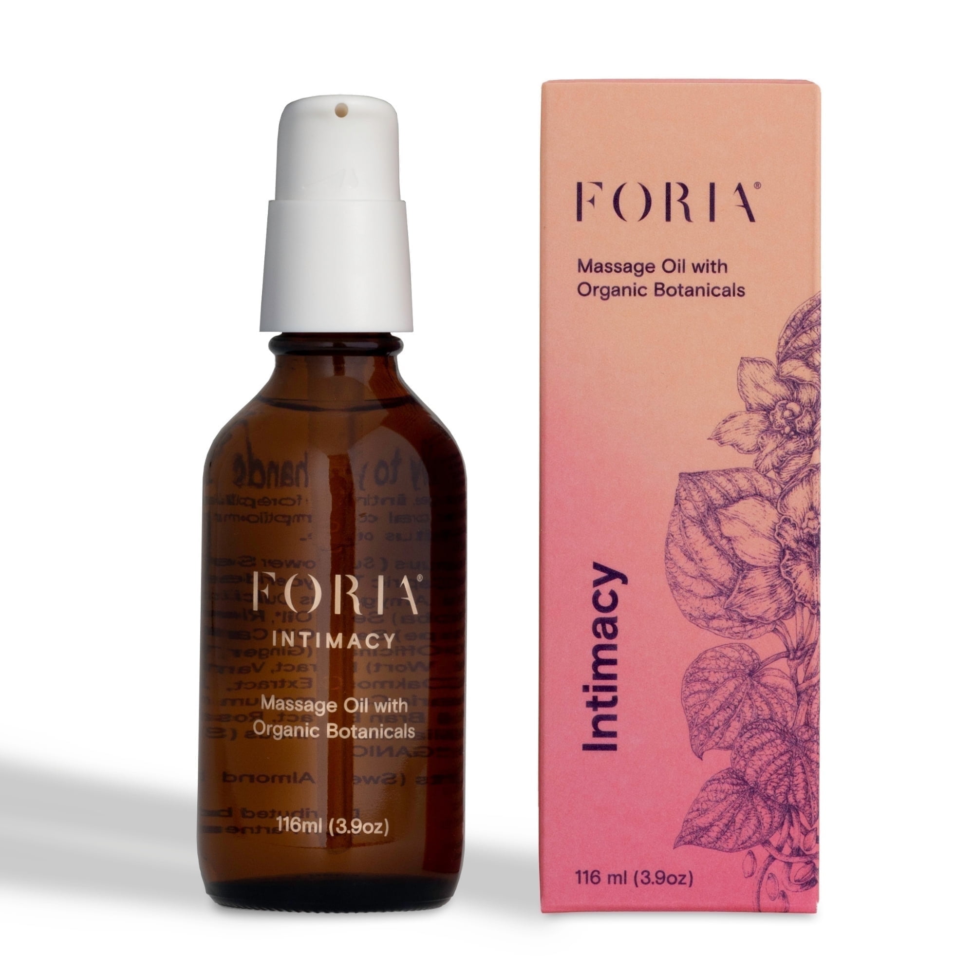 Foria Massage Oil with Organic Botanicals, Intimacy Collection, 3.9 oz