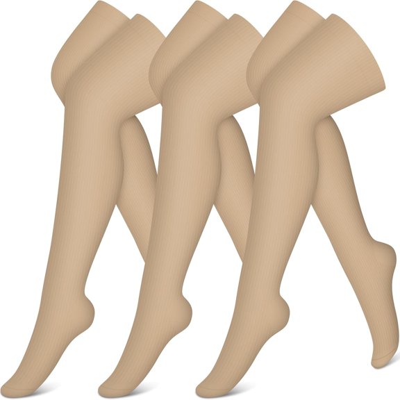 Forievic(3 Pairs)Thigh High Compression Socks for Women & Men Circulation Over the Knee High Stocking is Best for Running, Flight Travel, Supporting, Cycling, Pregnant