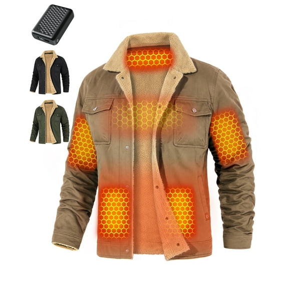 Forievic Graphene Heated Jacket for Men Heat Up to 20HRS 2V Fast Charge 18400mAh Large Capacity Winter Outdoor Lightweight Heating Jackets