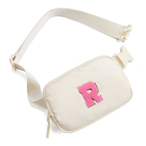 Forjoe Initial Letter Fanny Pack Valentine's Day Gifts Belt Bag Crossbody Bag Birthday Graduation Gift Easter Travel Purse Cute Sling Bag