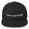 thumbnail image 1 of Fork and Faith Embroidered Hat, Unique Statement Cap with Bold Lettering, Adjustable Streetwear Style for Men and Women, Perfect for Foodies, Faith Lovers, Casual Outfits and Everyday Fashion, 1 of 5