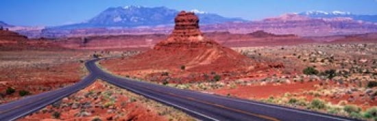 Fork In Road Red Rocks Red Rock Country Utah USA Canvas Art - Panoramic Images (36 x 12)