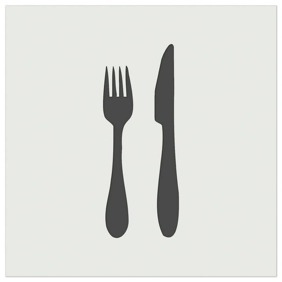 Fork Knife Utensils Eating Sketch DIY Cookie Wall Craft Stencil - 5.5 Inch