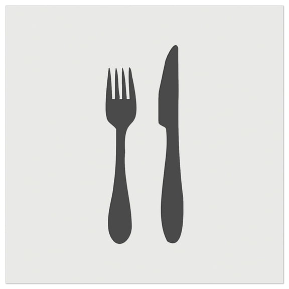 Fork Knife Utensils Eating Sketch DIY Cookie Wall Craft Stencil - 7.0 Inch