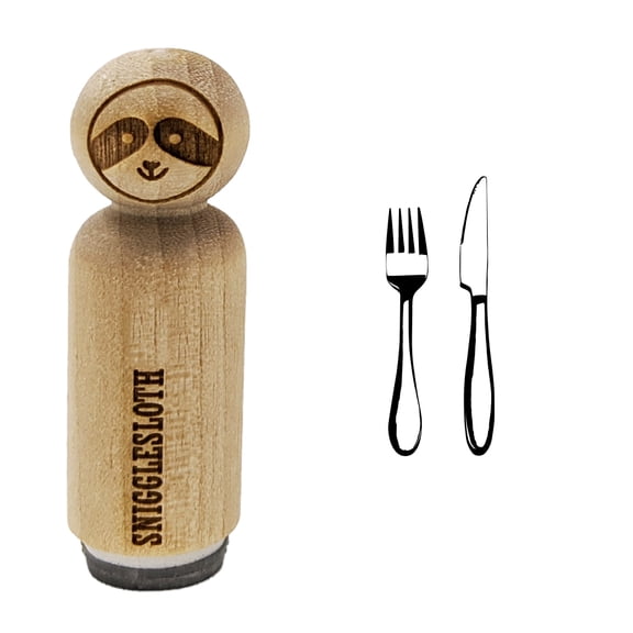 Fork Knife Utensils Eating Sketch Rubber Stamp for Scrapbooking Crafting Stamping - Mini 1/2 Inch