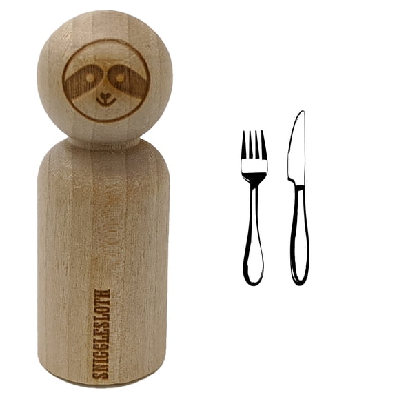 Fork Knife Utensils Eating Sketch Rubber Stamp for Scrapbooking Crafting Stamping - Small 3/4 Inch