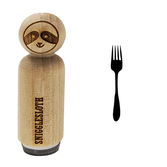 Fork Solid Utensil Eating Sketch Rubber Stamp for Scrapbooking Crafting Stamping - Mini 1/2 Inch
