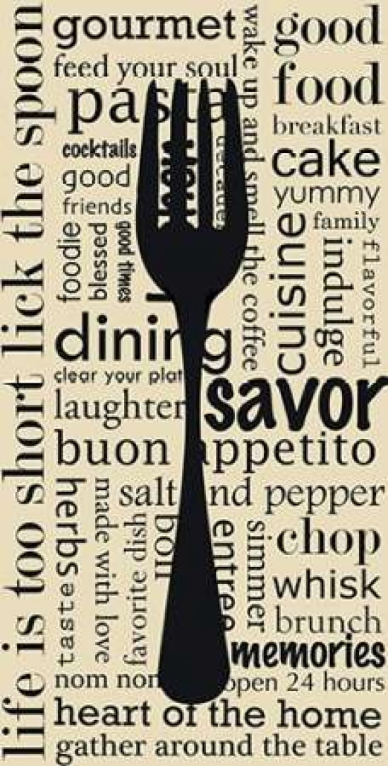 Fork Typography Canvas Art - Anna Quach (24 x 48)