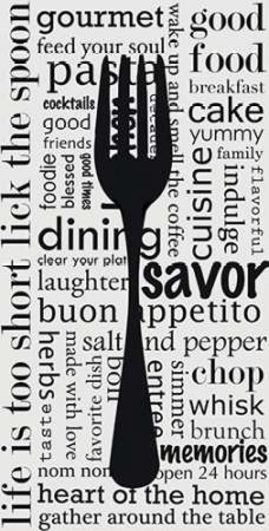 Fork Typography II Canvas Art - Anna Quach (10 x 20)