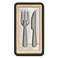 thumbnail image 1 of Fork and Knife Solid Silhouette Applique Multi-Color Embroidered Hook & Loop Patch - 2.5 Inch Small, 1 of 5