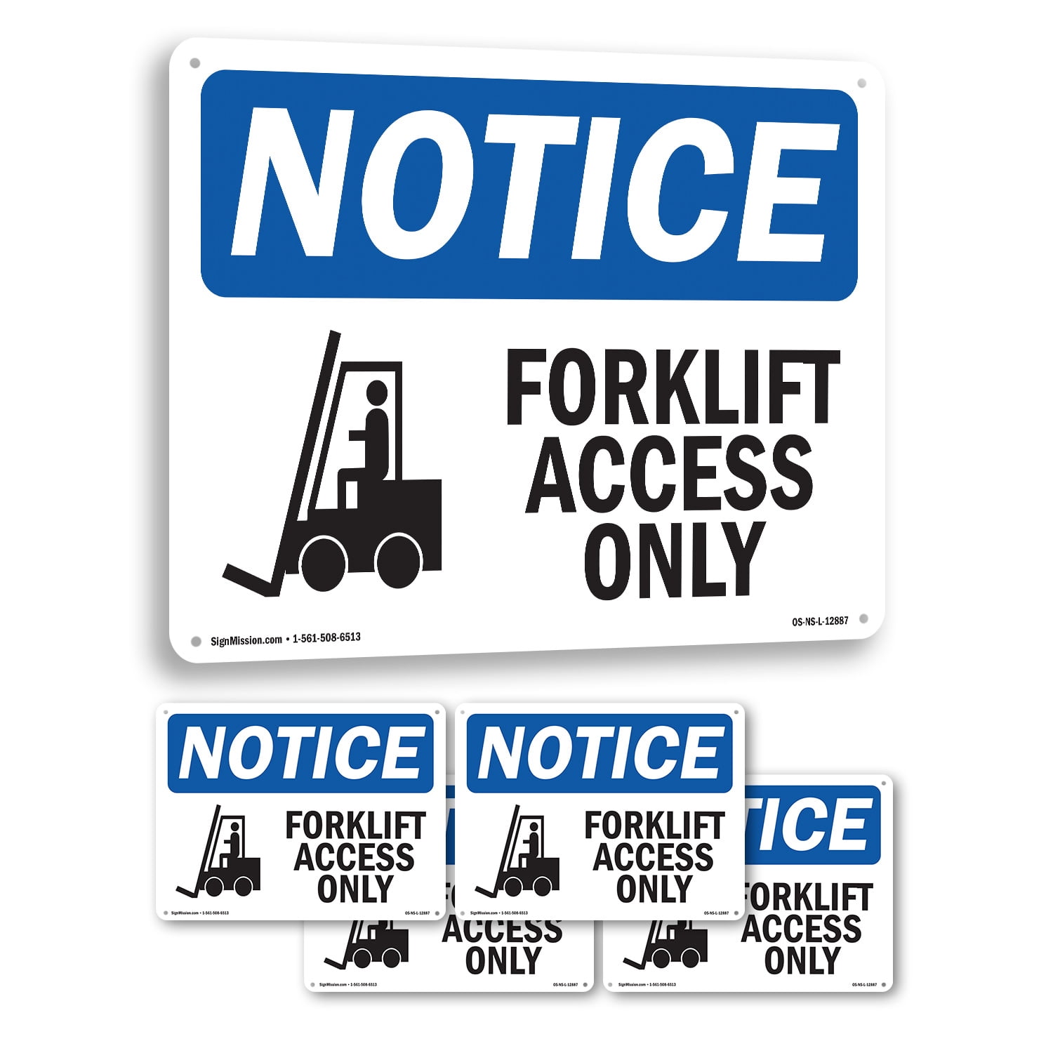 Forklift Access Only OSHA Notice Aluminum Sign 24 Inch x 18 Inch - 5 ...