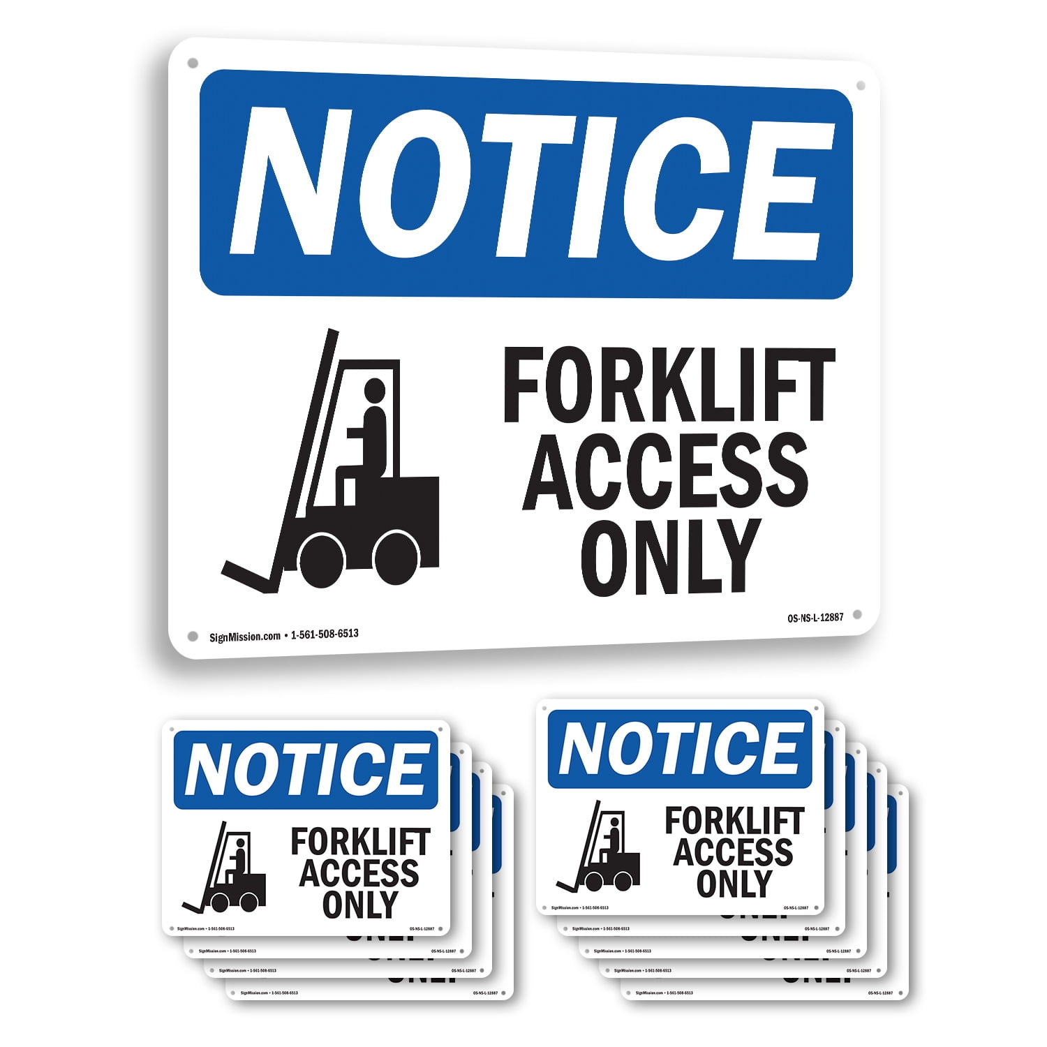 Forklift Access Only OSHA Notice Rigid Plastic Sign 24 Inch x 18 Inch ...