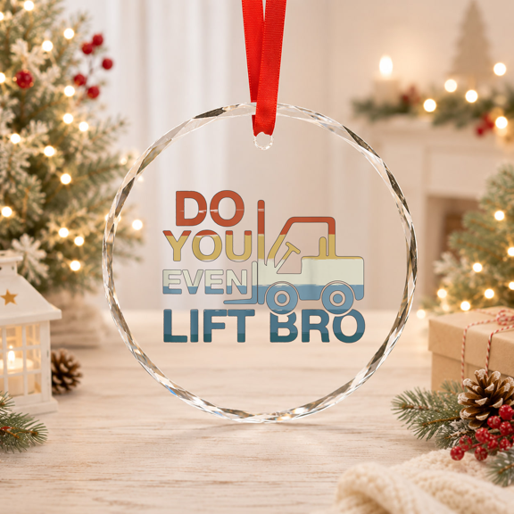 Forklift Certified Driver Fork Lift Operator Retro Lifting Glass Ornament