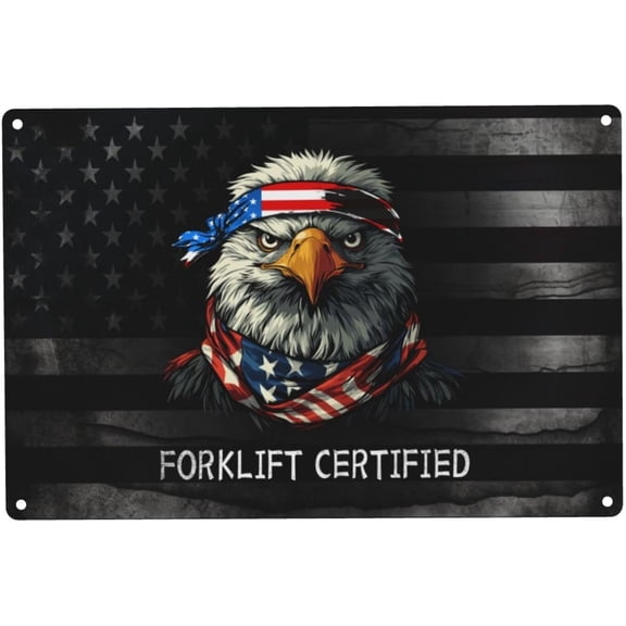 Forklift Certified Eagle Mullet Usa Vintage Metal 12x8 Inch Wall Art Decor Retro Inspired Sign Bedroom Office Garden2