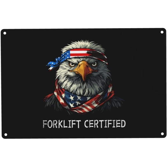 Forklift Certified Eagle Mullet Usa Vintage Metal 12x8 Inch Wall Art Decor Retro Inspired Sign Bedroom Office Garden7