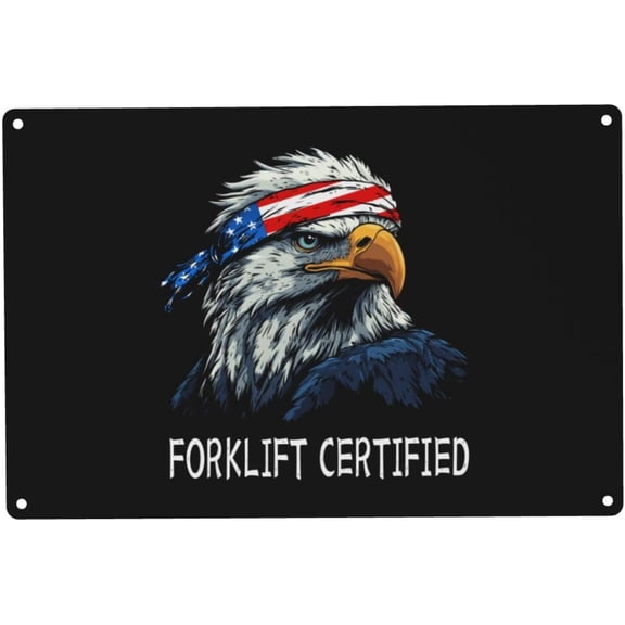 Forklift Certified Eagle Mullet Usa Vintage Metal 12x8 Inch Wall Art Decor Retro Inspired Sign Bedroom Office Garden9