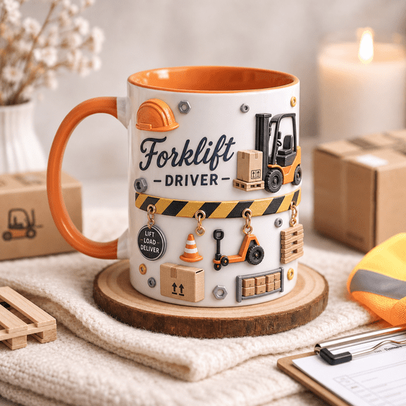 Forklift Driver Mug, Personalized Coffee Cup for Warehouse Worker Gift