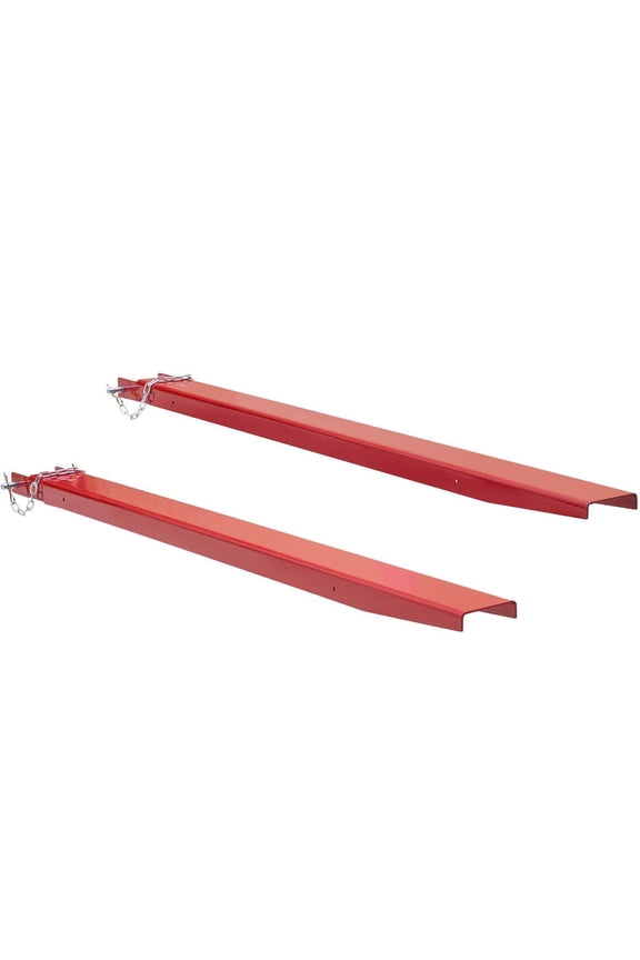 Forklift Fork Extensions 72", 4.5" Width, 4000 lb Capacity - Heavy Duty Carbon Steel Fork Extensions for Lift Trucks, Pair with Pins, Red