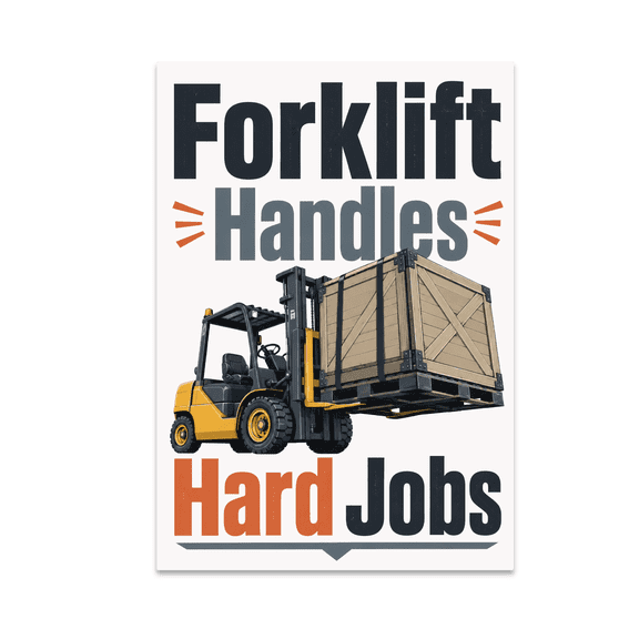 Forklift Handles Hard Jobs - Forklift Operator - 13x19 Poster Print