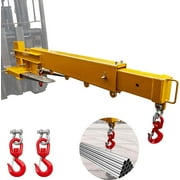 Forklift Jib Boom Crane 6,000 LB Lift Capacity,Attachments Fork Mounted Adjustable Hoist Jib Boom Crane with 2 Hook, Forklift Boom Attachment Towing Handling Equipment