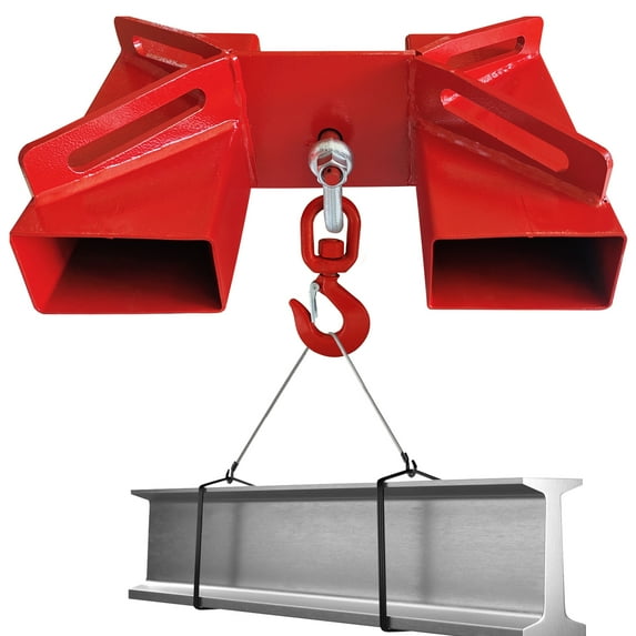 Forklift Lifting Hook 3T, 6600 LBS Load Capacity Forklift Lifting Hoist with Swivel Hook and 2 Large L-Fixing Bolts