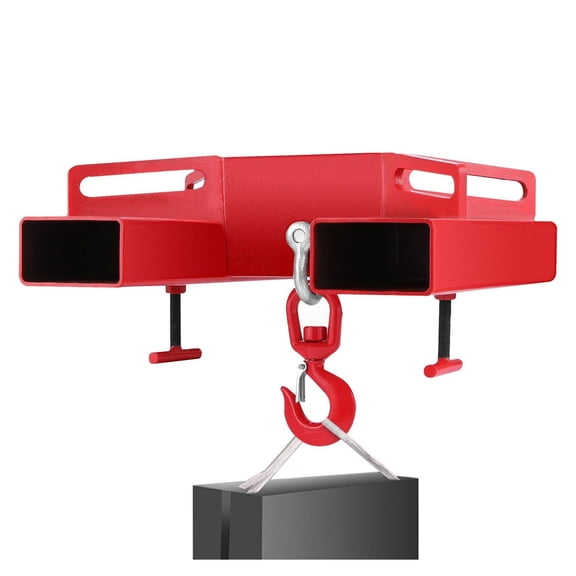 Forklift Lifting Hook 6600lbs Capacity - Mobile Crane Hoist Attachment with Swivel Hook & T-Screws - Heavy Duty Forklift Hook for Warehouse, Farm, Industrial Use