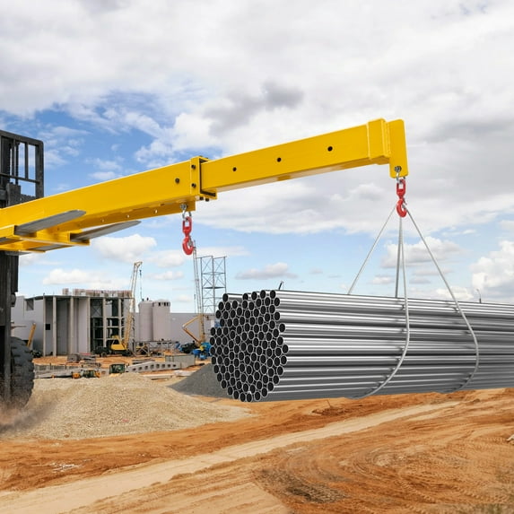 Forklift Mobile Crane, 2.5/3 Ton Capacity, Adjustable Manual Telescoping Crane with Lift Range, for Warehouses, Factories, Construction Sites, for Heavy Lifting and Material Handling