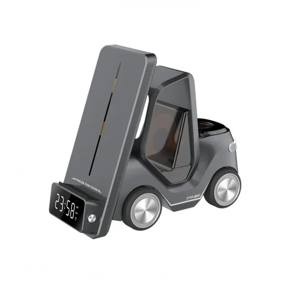 Forklift Night Light Design Wireless Adapter Phone Holder For IPhone15 14 13 15W 5-in-1 Fast Charging Magnetic Base