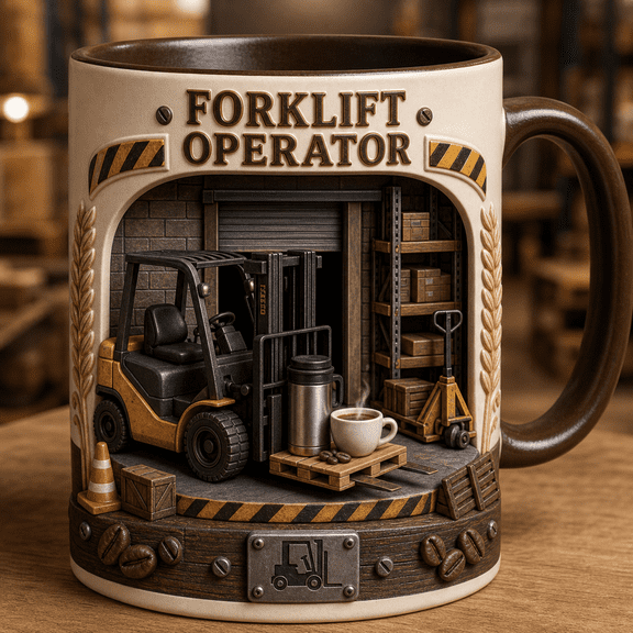 Forklift Operator Mug Personalized Coffee Lover Gift for Warehouse Driver Dad