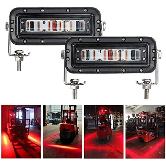Forklift Safety Light LED Upgrade, Red Zone Danger Forklift Warning Light, Red Line Boundary Warehouse Work Lights Truck Security Indicator Lamp- 2Pack$$Safety & Emergency