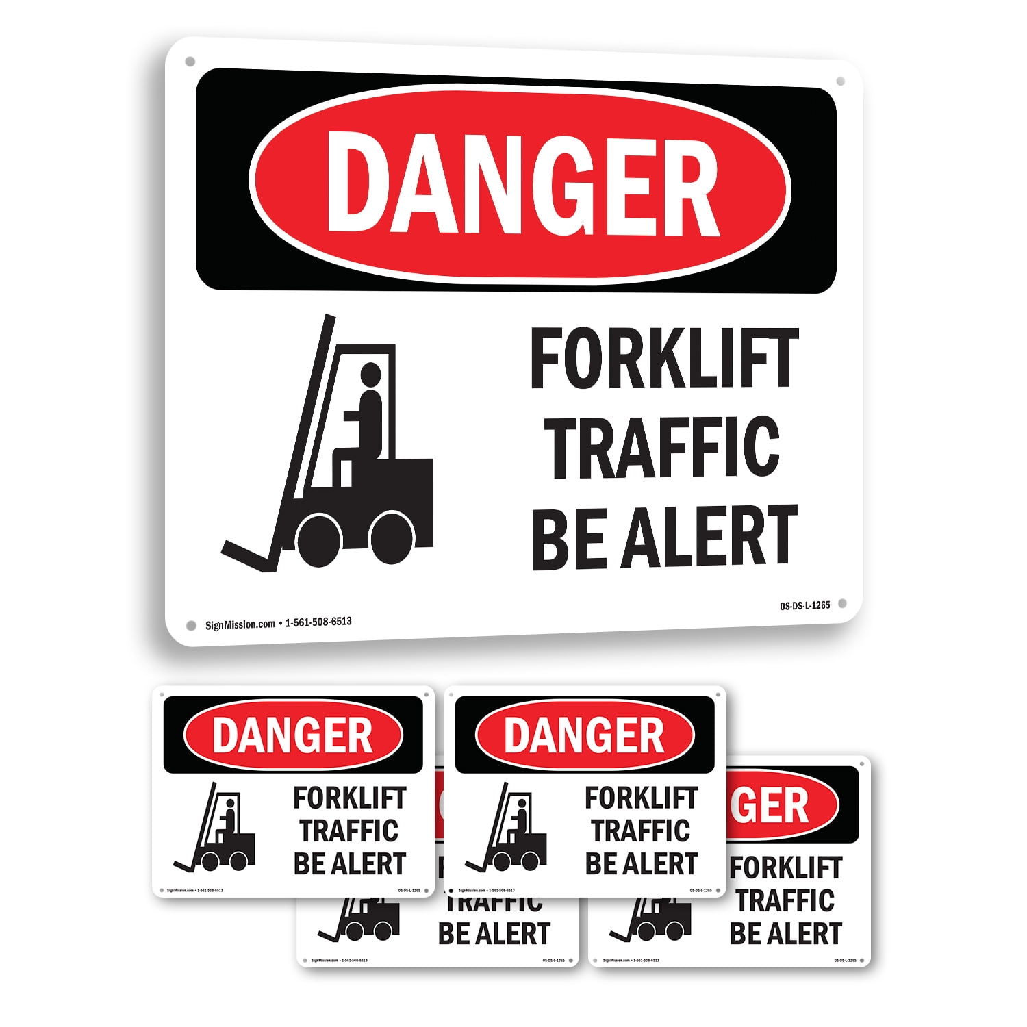 Forklift Traffic Be Alert OSHA Danger Aluminum Sign 18 Inch x 12 Inch ...