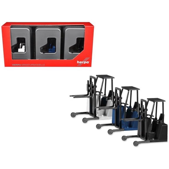Promotex 053860SET Forklifts with Trailer Bumper Set 1-87 HO Scale Plastic Models - 3 Piece