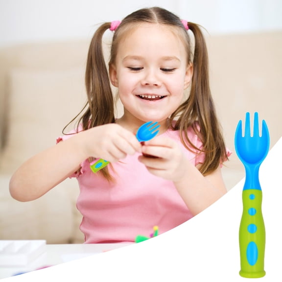Forks For Appetizers Baby Stereo Two Color Spoon Fork P Two Color Cartoon Spoon Baby Spoon Spoon Training Spoon Fork