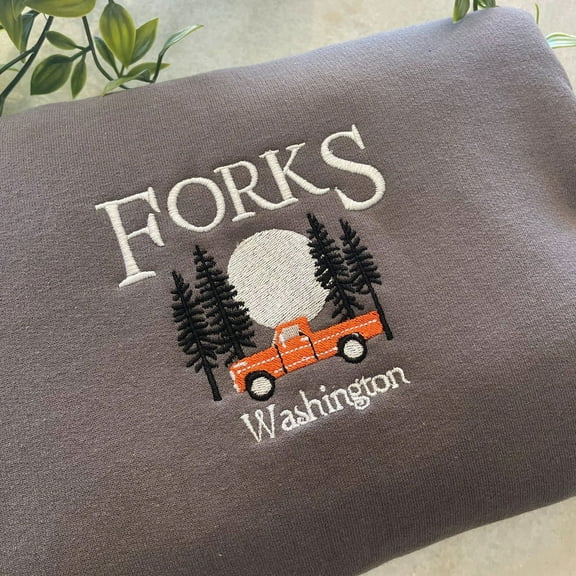 Forks Washington Embroidered Sweatshirt