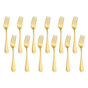 HELLONE 12 Pcs Stainless Steel Dinner Forks Set, Gold
