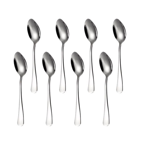HELLONE 8 Pcs Stainless Steel Dinner Spoons Set, Silver