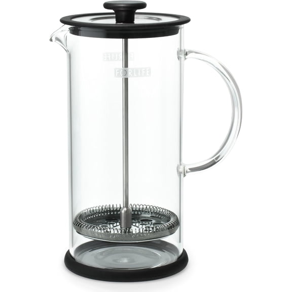 Forlife Cafe Style Glass Coffee/Tea Press 32-Ounce - Black