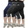 thumbnail image 1 of Forloe 3 Pack Plus Size Capri Leggings for Women Stretchy S-4X Tummy Control High Waist Spandex Workout Yoga Pants, 1 of 8