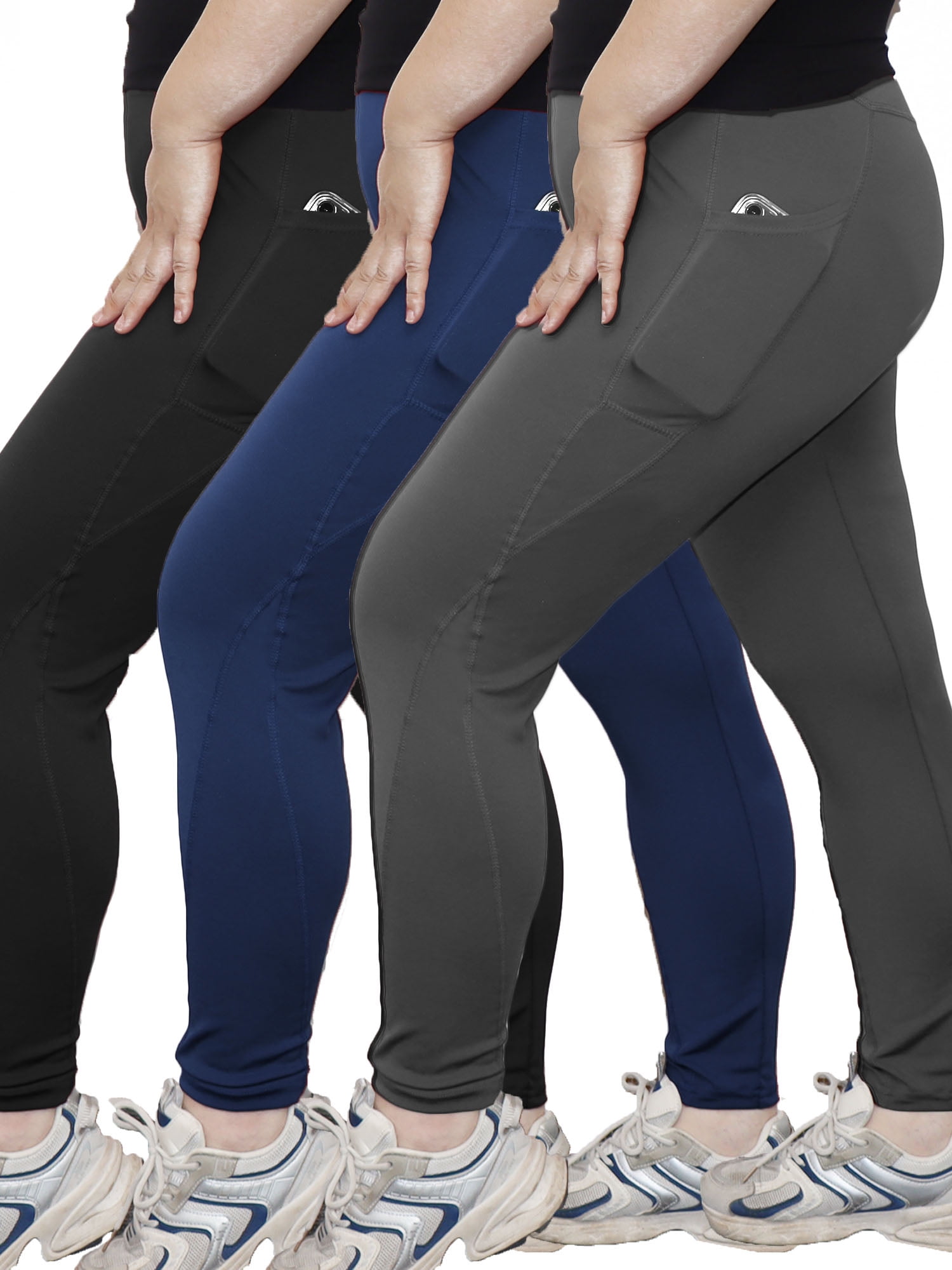 Comfy High-Waisted Yoga Pants - 3 Pack Soft Tummy Control Leggings