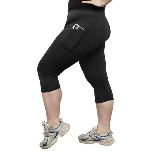 Forloe Plus Size Capri Leggings for Women Stretchy S-4X Tummy Control High Waist Spandex Workout Yoga Pants