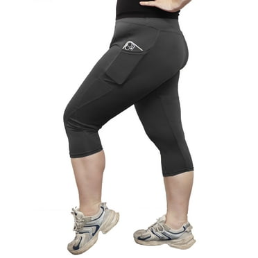 Forloe Plus Size Capri Leggings for Women Stretchy S-4X Tummy Control High Waist Spandex Workout Yoga Pants