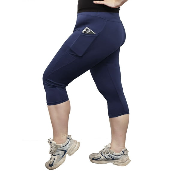 Forloe Plus Size Capri Leggings for Women Stretchy S-4X Tummy Control High Waist Spandex Workout Yoga Pants