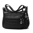 thumbnail image 1 of Forloe Women Crossbody Bag Leather Handbag Pocketbook Lightweight Shoulder Purse,Black, 1 of 7