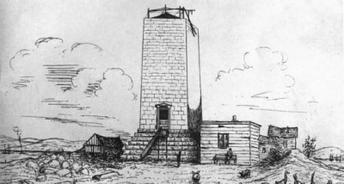 Forlorn Stump in a Cow Pasture Building of the National Monument 1854-1876 by unknown artist Canvas Art - (18 x 24)